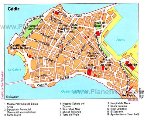 Cadiz Attractions Map .